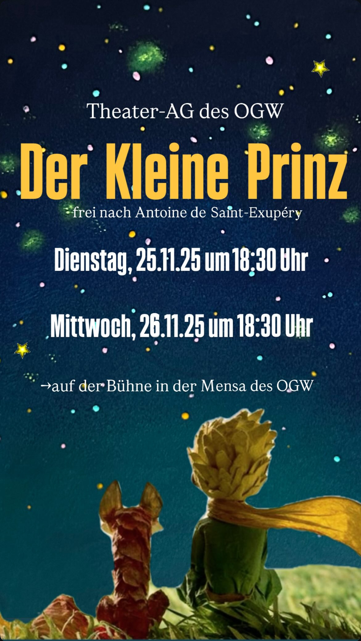 Einladung zur Theateraufführung "Der Kleine Prinz"